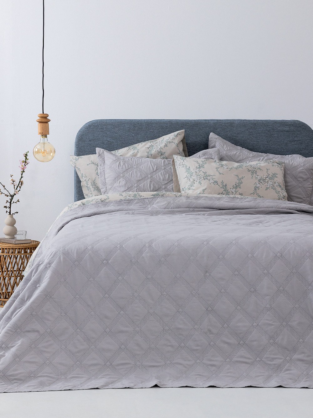 Σετ Κουβερλί Ημίδιπλο 2 Τεμαχίων Palamaiki Ifigeneia Silver 180x240