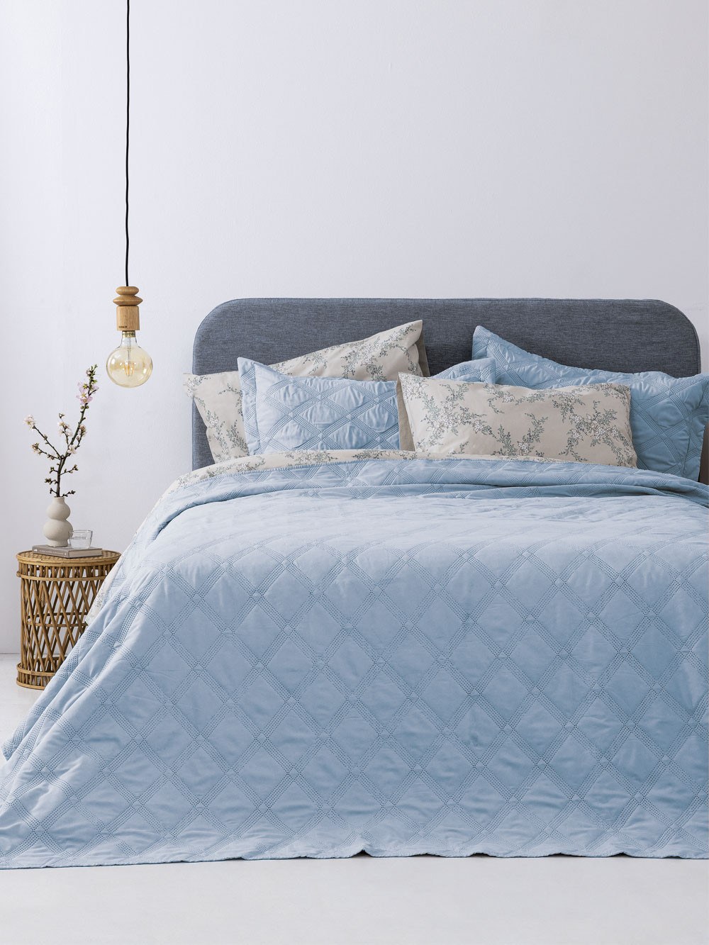 Σετ Κουβερλί King Size 3 Τεμαχίων Palamaiki Ifigeneia Denim 260x240