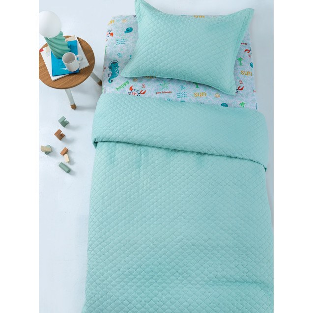 Σετ Κουβερλί Μονό Palamaiki Jenn/2 Aqua 160x240