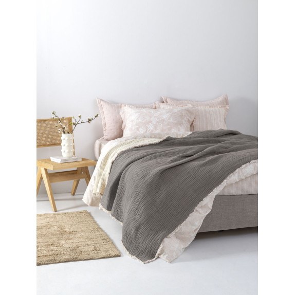 Κουβέρτα Μονή Palamaiki Mous Grey 170x240