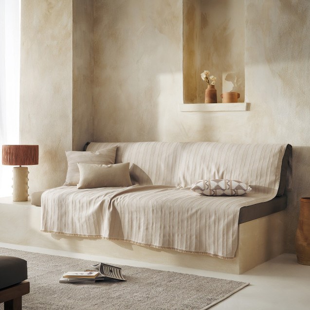 Ριχτάρι Τριθέσιου Gofis Home Laurel Hemp Beige...