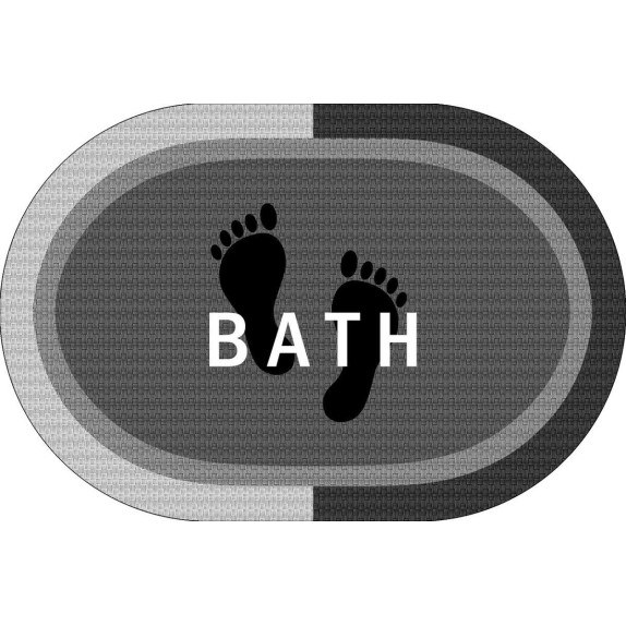 Πατάκι Μπάνιου Dimcol Oval Αντιολισθητικό Bath 50x70 Grey