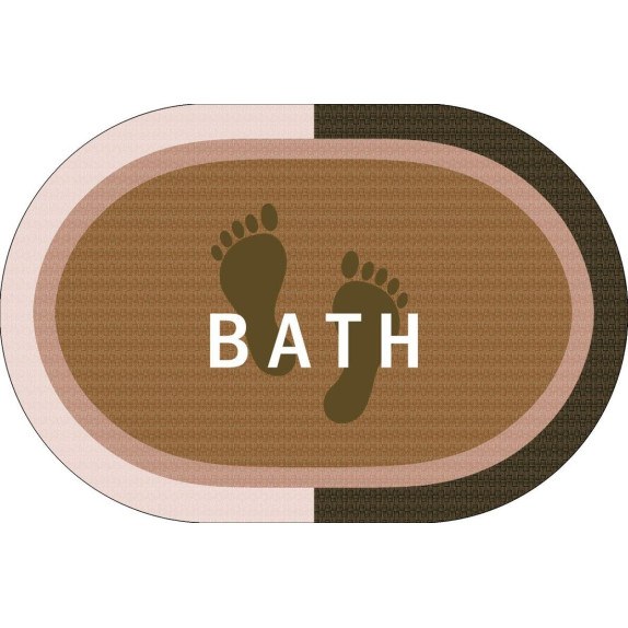 Πατάκι Μπάνιου Dimcol Oval Αντιολισθητικό Bath 50x70 Beige