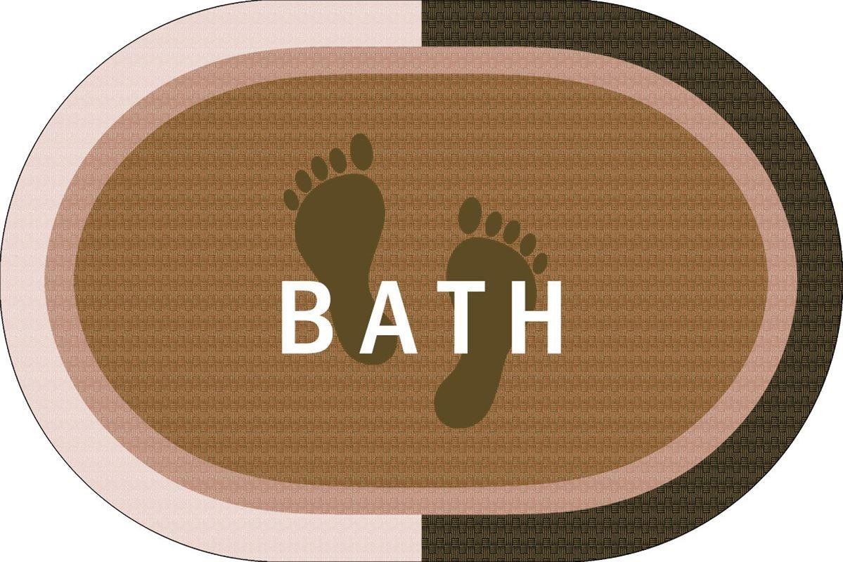 Πατάκι Μπάνιου Dimcol Oval Αντιολισθητικό Bath 50x70 Beige
