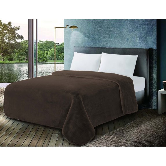 Κουβέρτα Anesis Βελουτέ 600gr Υπέρδιπλη 220x240 Coffee...