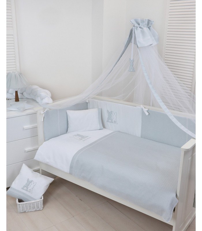 Baby Oliver Baby Oliver Σετ 3τεμ - Πάπλωμα-Πάντα-Κουνουπιέρα Γγκρι-5210018104590