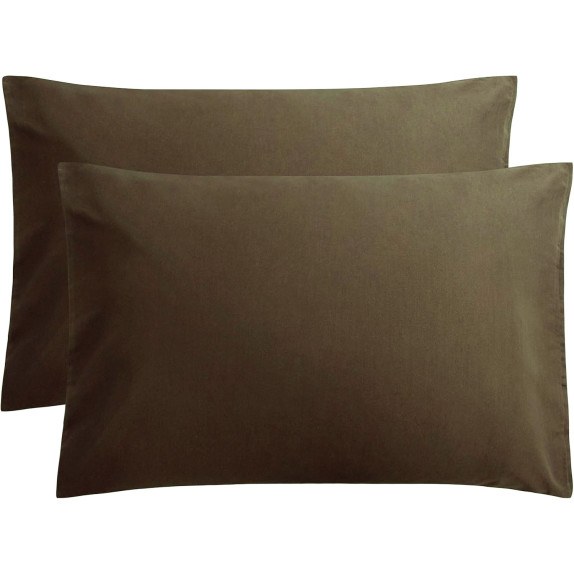 Ζεύγος Μαξιλαροθήκες Le Blanc Μονόχρωμες Brown...