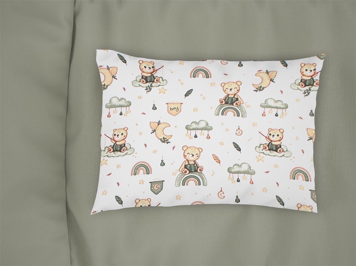 Παιδική Μαξιλαροθήκη Dimcol Cloudy Bear 581 50x70 White-Olive