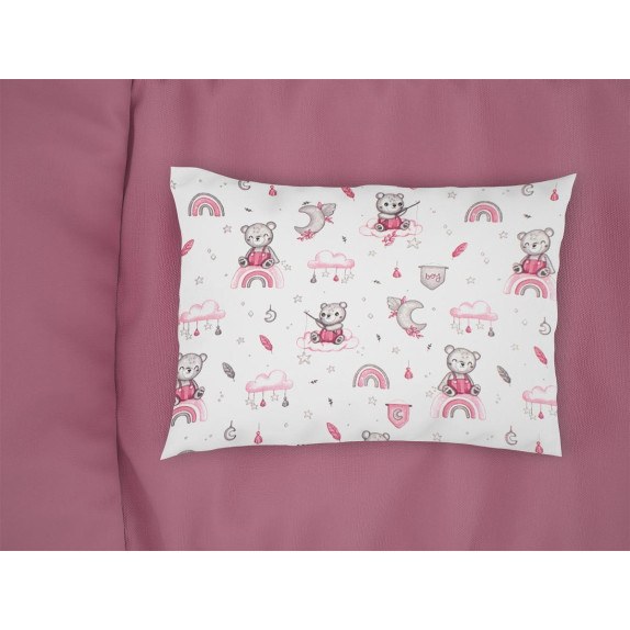 Παιδική Μαξιλαροθήκη Dimcol Cloudy Bear 582 50x70 White-Pink