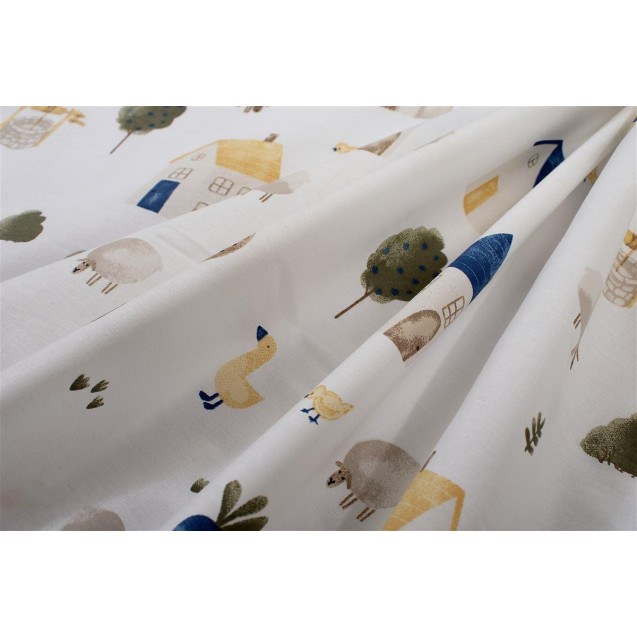 Πάνα Χασέ Dimcol Village 579 80x80 White-Green