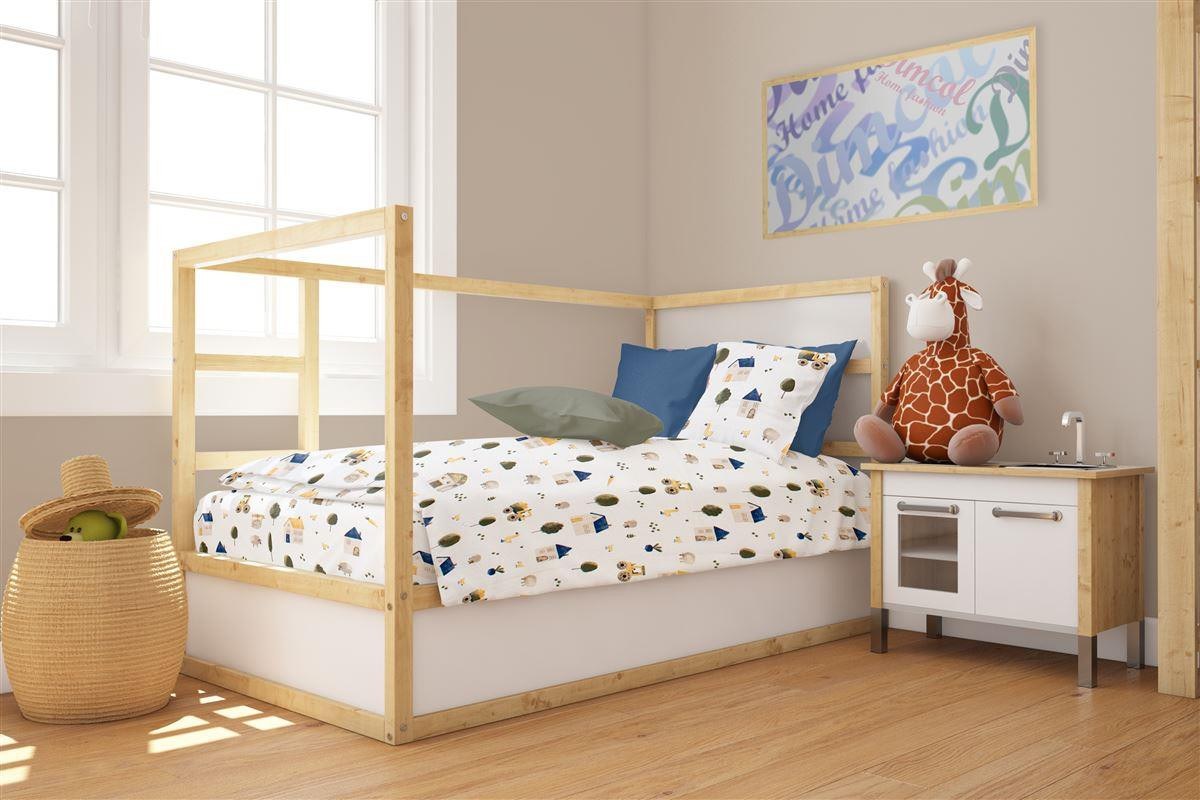 Dimcol - ΣΗΜΑΝΤΙΚΟ: Σε περίπτωση διαφοράς τιμής από το κατάστημα ισχύει παντα και μόνο η τιμή του καταστήματος Πάπλωματοθήκη Κούνιας Dimcol Village 579 120x160 White-