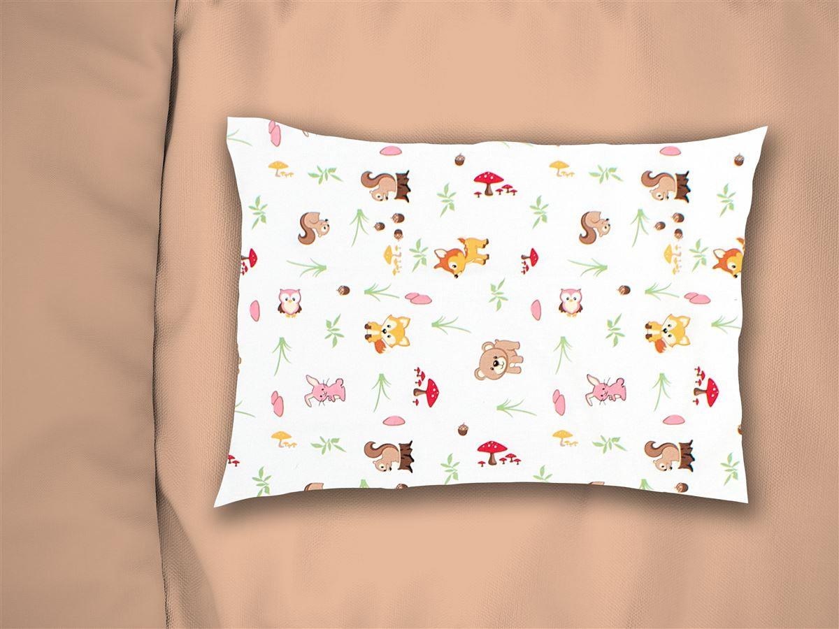 Dimcol Βρεφική Μαξιλαροθήκη Dimcol Forest Animals 571 35x45 White-Pink