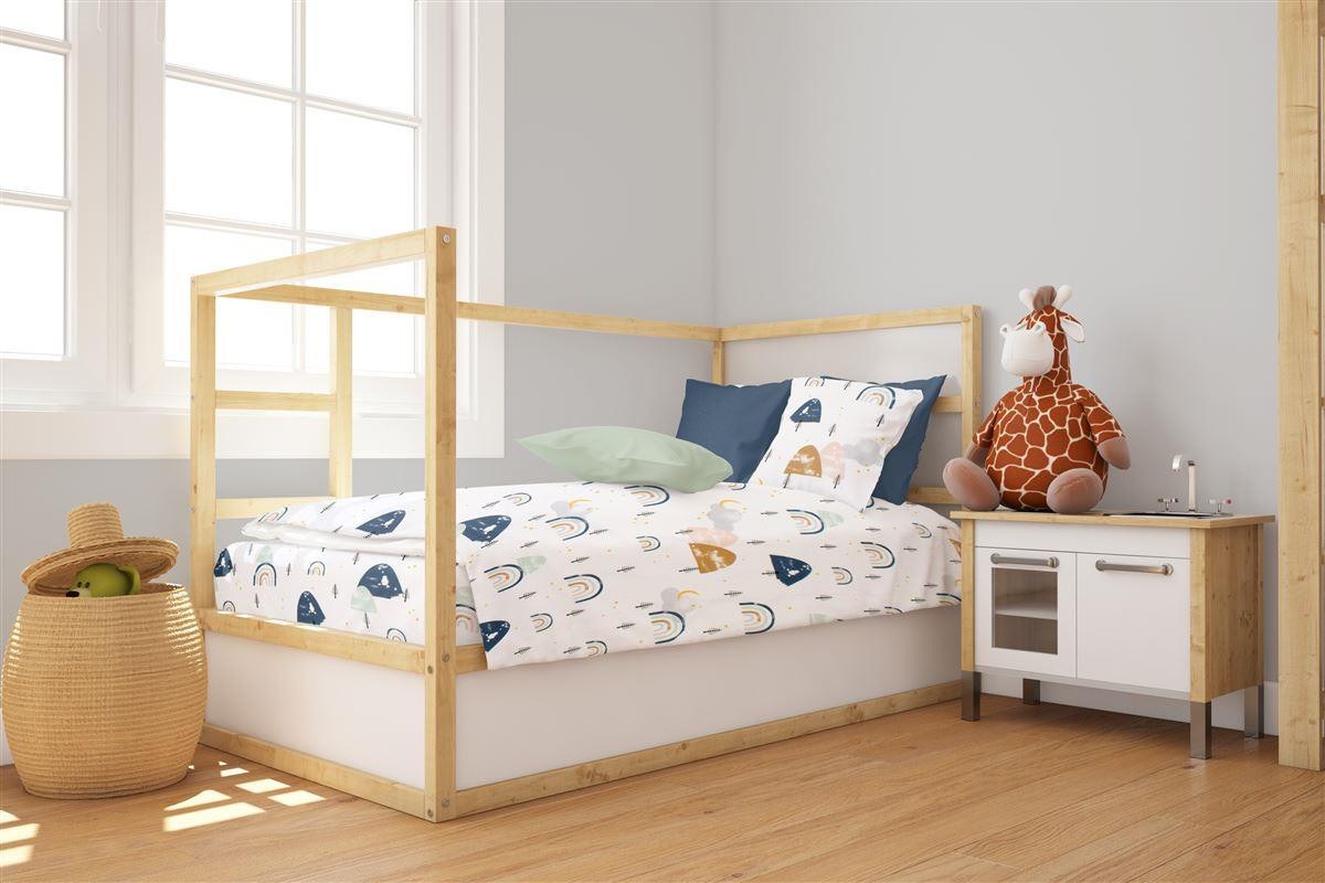 Κουβέρτες, Παπλώματα Anesis Home - ΣΗΜΑΝΤΙΚΟ: Σε περίπτωση διαφοράς τιμής από το κατάστημα ισχύει παντα και μόνο η τιμή του καταστήματος Βρεφικό Πάπλωμα Dimcol Rainbow 574 120x160 White-Blue