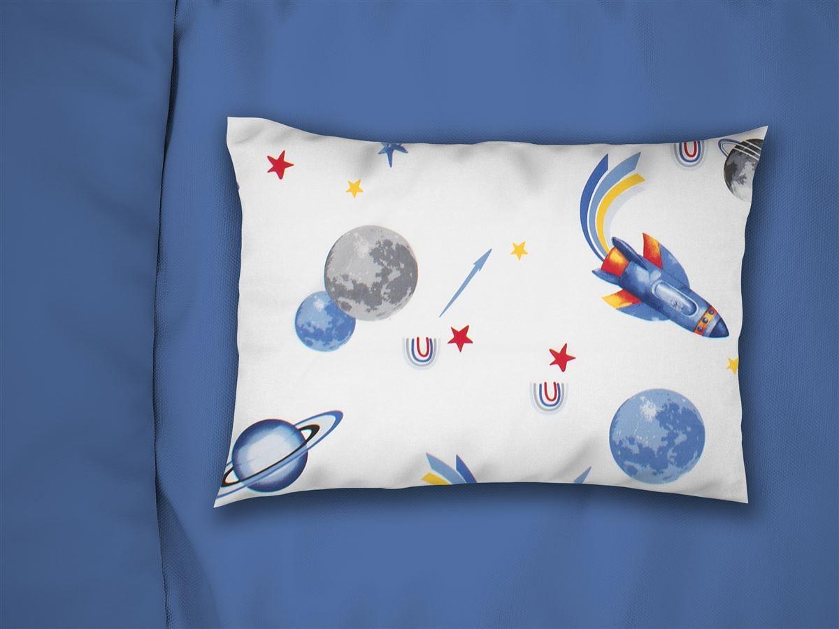 Dimcol Βρεφική Μαξιλαροθήκη Dimcol Space Mission 184 35x45 White-Blue