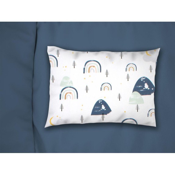 Βρεφική Μαξιλαροθήκη Dimcol Rainbow 574 35x45 White-Blue