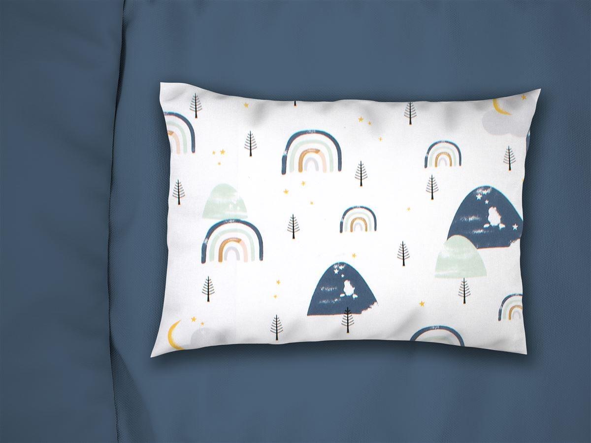 Dimcol Βρεφική Μαξιλαροθήκη Dimcol Rainbow 574 35x45 White-Blue