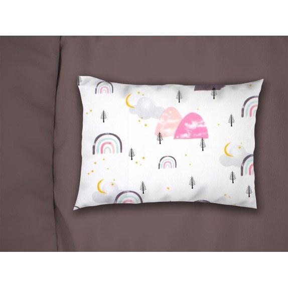 Βρεφική Μαξιλαροθήκη Dimcol Rainbow 575 35x45 White-Pink