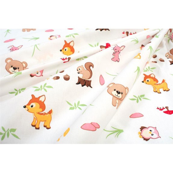 Πάνα Χασέ Dimcol Forest Animals 571 80x80 White-Pink