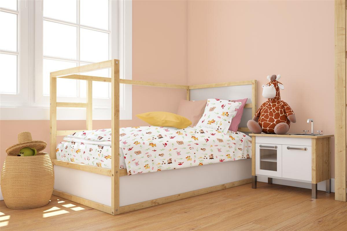 Dimcol - ΣΗΜΑΝΤΙΚΟ: Σε περίπτωση διαφοράς τιμής από το κατάστημα ισχύει παντα και μόνο η τιμή του καταστήματος Πάπλωματοθήκη Κούνιας Dimcol Forest Animals 571 120x160