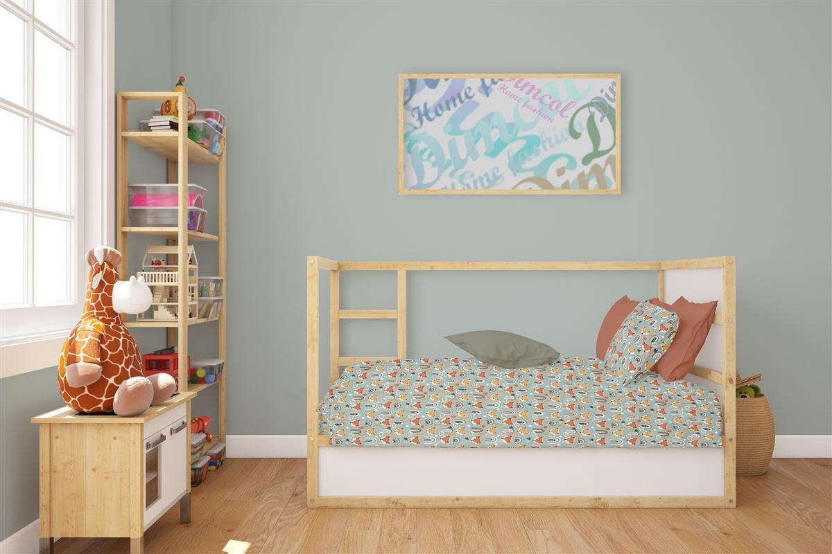 Σεντόνι Κούνιας με Λάστιχο Dimcol Fox 528 70x140+15 Pale Cyan