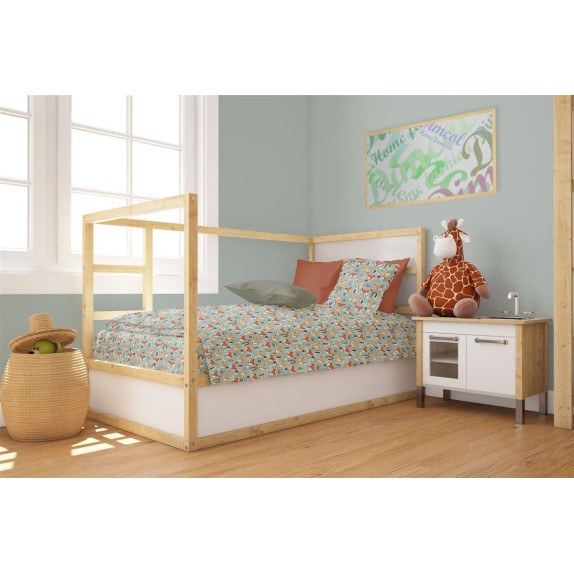 Πάπλωματοθήκη Κούνιας Dimcol Fox 528 120x160 Pale Cyan