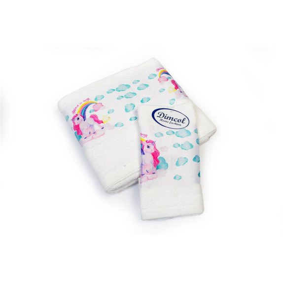 Σετ Βρεφικές Πετσέτες 2 Τεμαχίων Dimcol Magic Unicorn 316...
