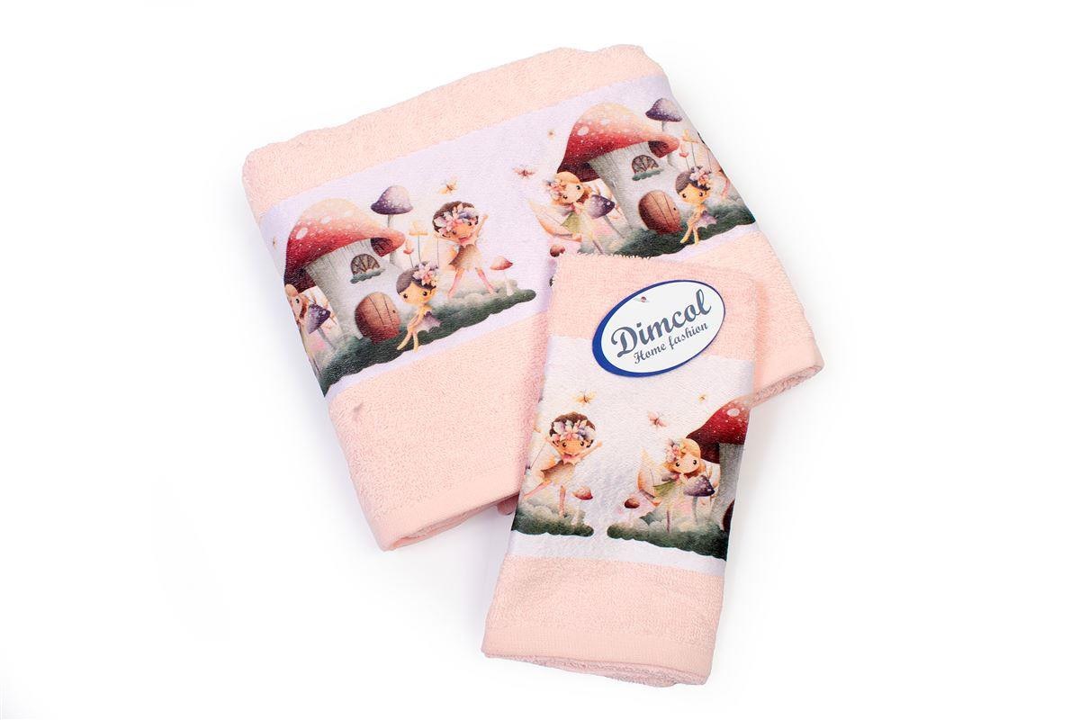 Σετ Βρεφικές Πετσέτες 2 Τεμαχίων Dimcol Fairies 330 30x50-70x140 Pink