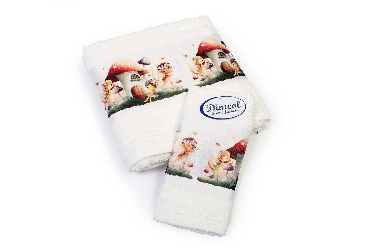 Σετ Βρεφικές Πετσέτες 2 Τεμαχίων Dimcol Fairies 331 30x50-70x140 White