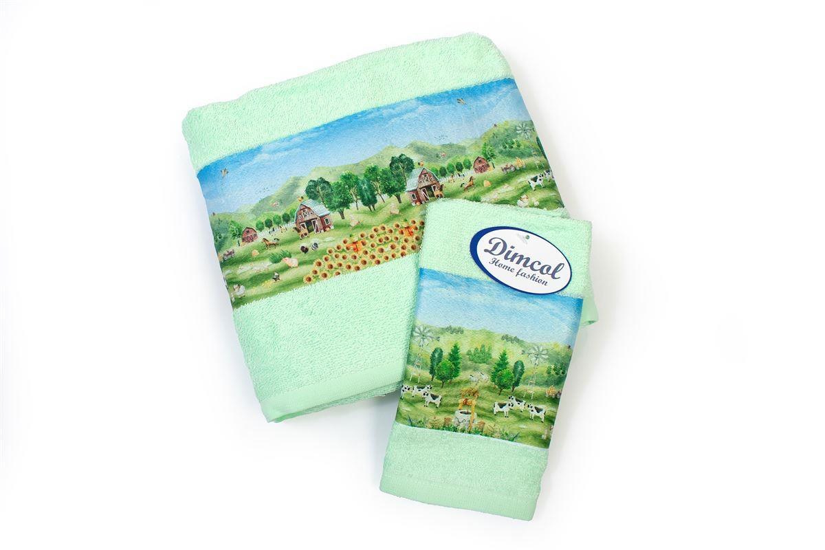 Σετ Βρεφικές Πετσέτες 2 Τεμαχίων Dimcol Farm 342 30x50-70x140 Mint