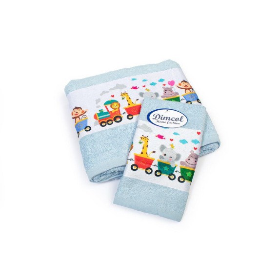 Σετ Βρεφικές Πετσέτες 2 Τεμαχίων Dimcol Train 345...