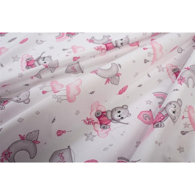 Πάνα Χασέ Dimcol Cloudy Bear 582 80x80 White-Pink