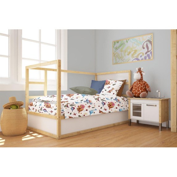 Βρεφικό Πάπλωμα Dimcol Dinosaur 519 120x160 White-Blue