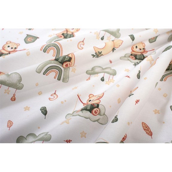 Σεντόνι Λίκνου Dimcol Cloudy Bear 581 80x110 White-Olive