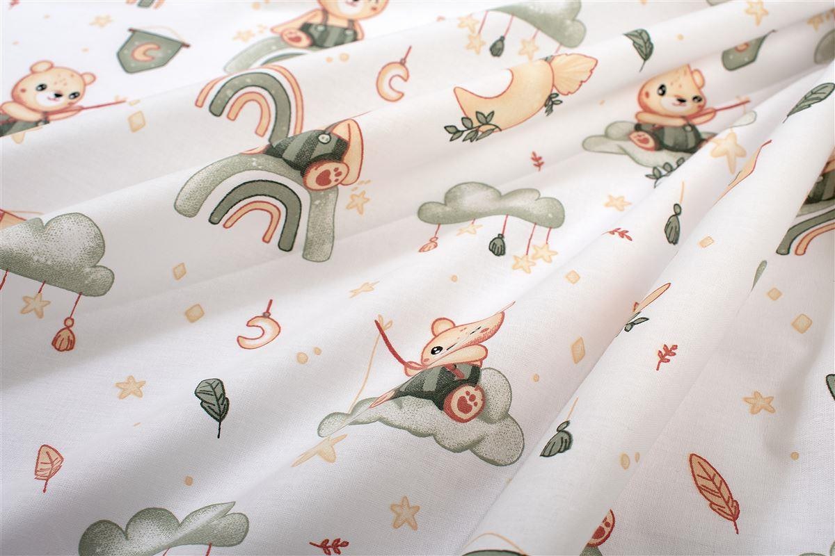 Σεντόνι Λίκνου Dimcol Cloudy Bear 581 80x110 White-Olive
