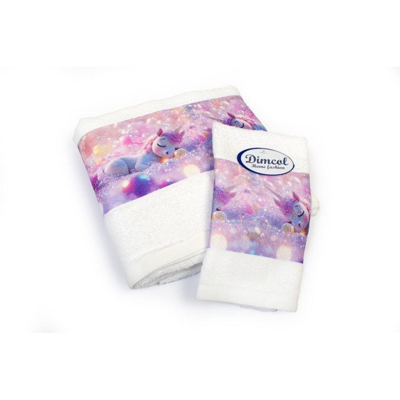 Σετ Βρεφικές Πετσέτες 2 Τεμαχίων Dimcol Dreaming Unicorn...