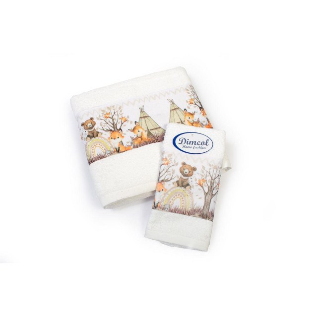 Σετ Βρεφικές Πετσέτες 2 Τεμαχίων Dimcol Forest...