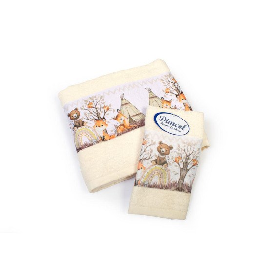 Σετ Βρεφικές Πετσέτες 2 Τεμαχίων Dimcol Forest Animals...