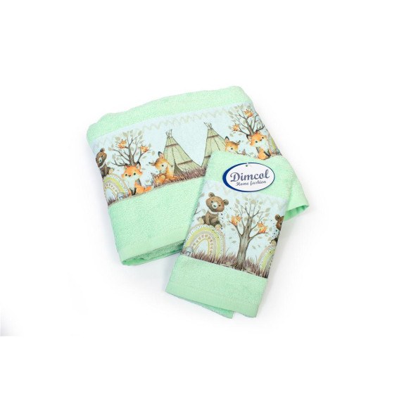 Σετ Βρεφικές Πετσέτες 2 Τεμαχίων Dimcol Forest Animals...