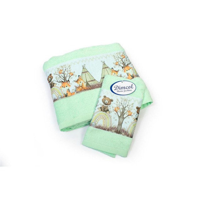 Σετ Βρεφικές Πετσέτες 2 Τεμαχίων Dimcol Forest...