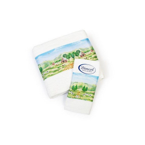 Σετ Βρεφικές Πετσέτες 2 Τεμαχίων Dimcol Farm 340...
