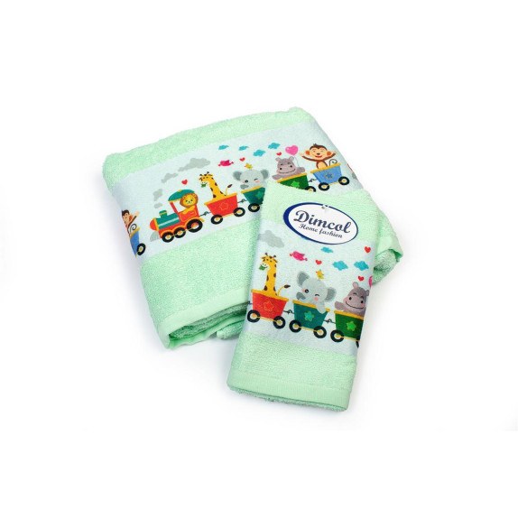 Σετ Βρεφικές Πετσέτες 2 Τεμαχίων Dimcol Train 348...