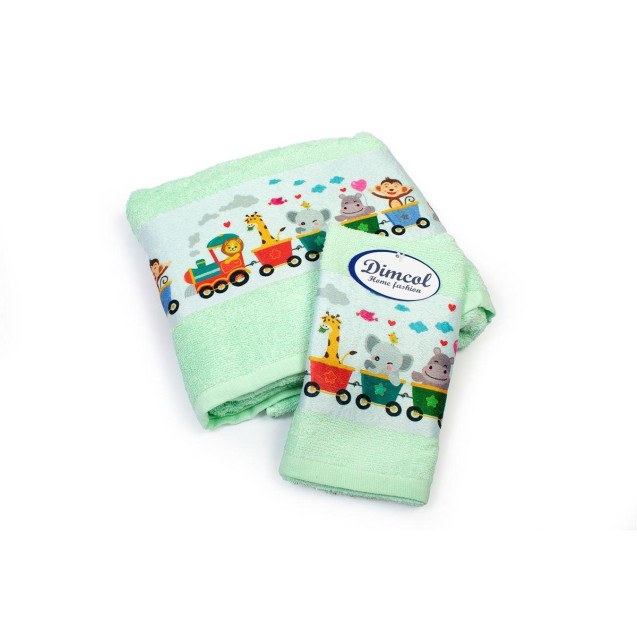 Σετ Βρεφικές Πετσέτες 2 Τεμαχίων Dimcol Train...