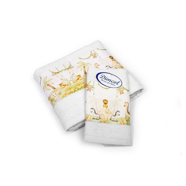 Σετ Βρεφικές Πετσέτες 2 Τεμαχίων Dimcol Jungle...