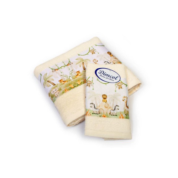 Σετ Βρεφικές Πετσέτες 2 Τεμαχίων Dimcol Jungle 351...