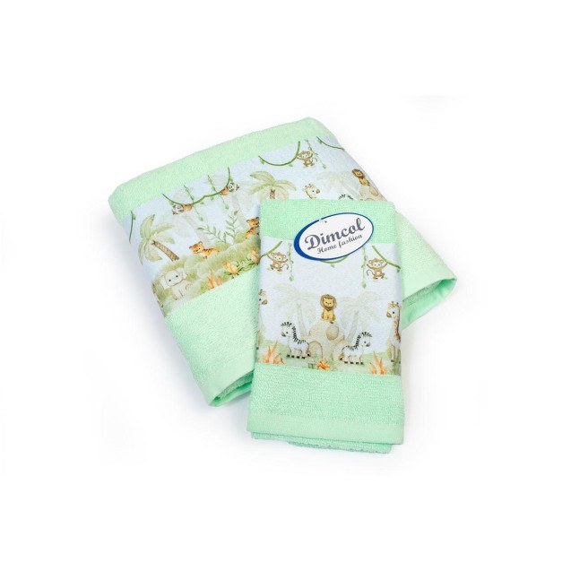 Σετ Βρεφικές Πετσέτες 2 Τεμαχίων Dimcol Jungle...