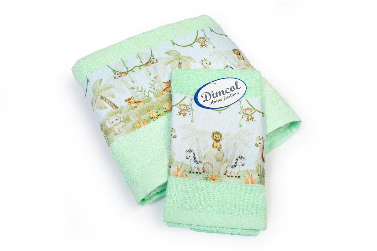 Σετ Βρεφικές Πετσέτες 2 Τεμαχίων Dimcol Jungle 352 30x50-70x140 Mint