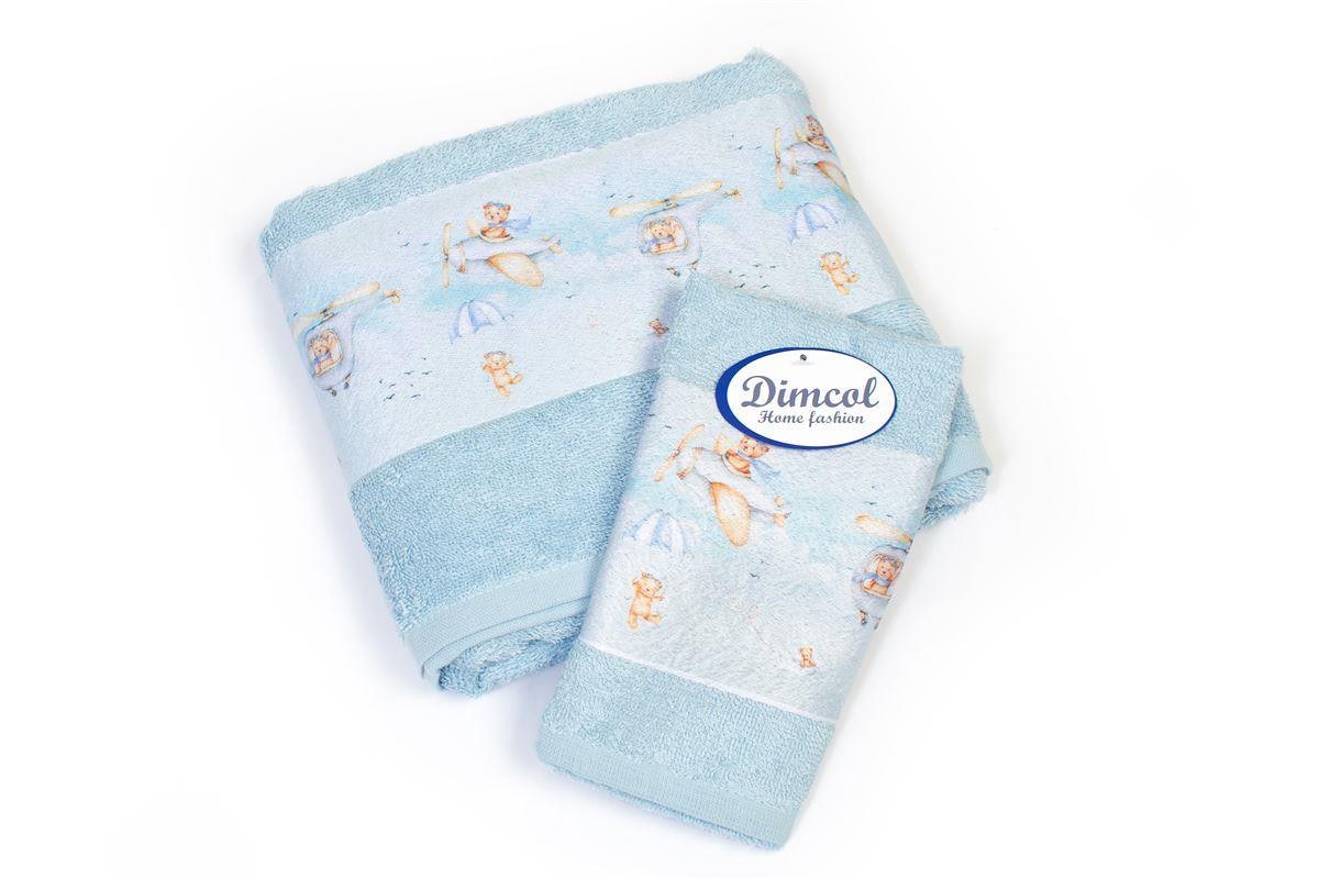 Σετ Βρεφικές Πετσέτες 2 Τεμαχίων Dimcol Helicopter 305 30x50-70x140 Sky Blue