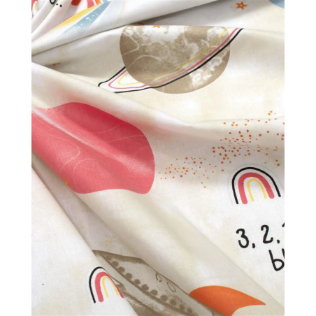 Κατωσέντονο Με Λάστιχο bebe Spaceship 186 70x140+15 Beige