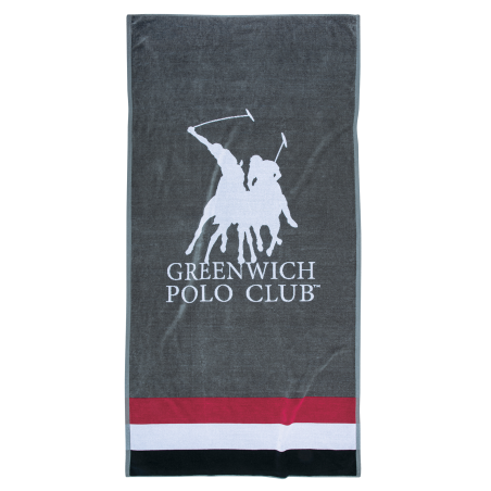 Πετσέτα Θαλάσσης Greenwich Polo Club 90x180 3867 Γκρι- Κόκκινο- Λευκό