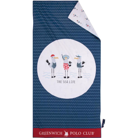 Πετσέτα Θαλάσσης Greenwich Polo Club 70x140 3880 Κόκκινο- Λευκό- Μπλε